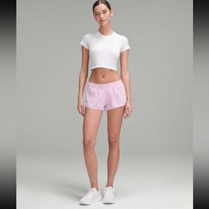 Lululemon Hotty hot low rise lined short 2.5”, Vita Pink size 10. Baby pink.